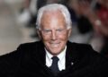 epa07597465 Italian fashion designer Giorgio Armani smiles after the presentation of his Cruise collection 2020 at the Tokyo National Museum in Tokyo, Japan, 24 May 2019.  EPA/FRANCK ROBICHON